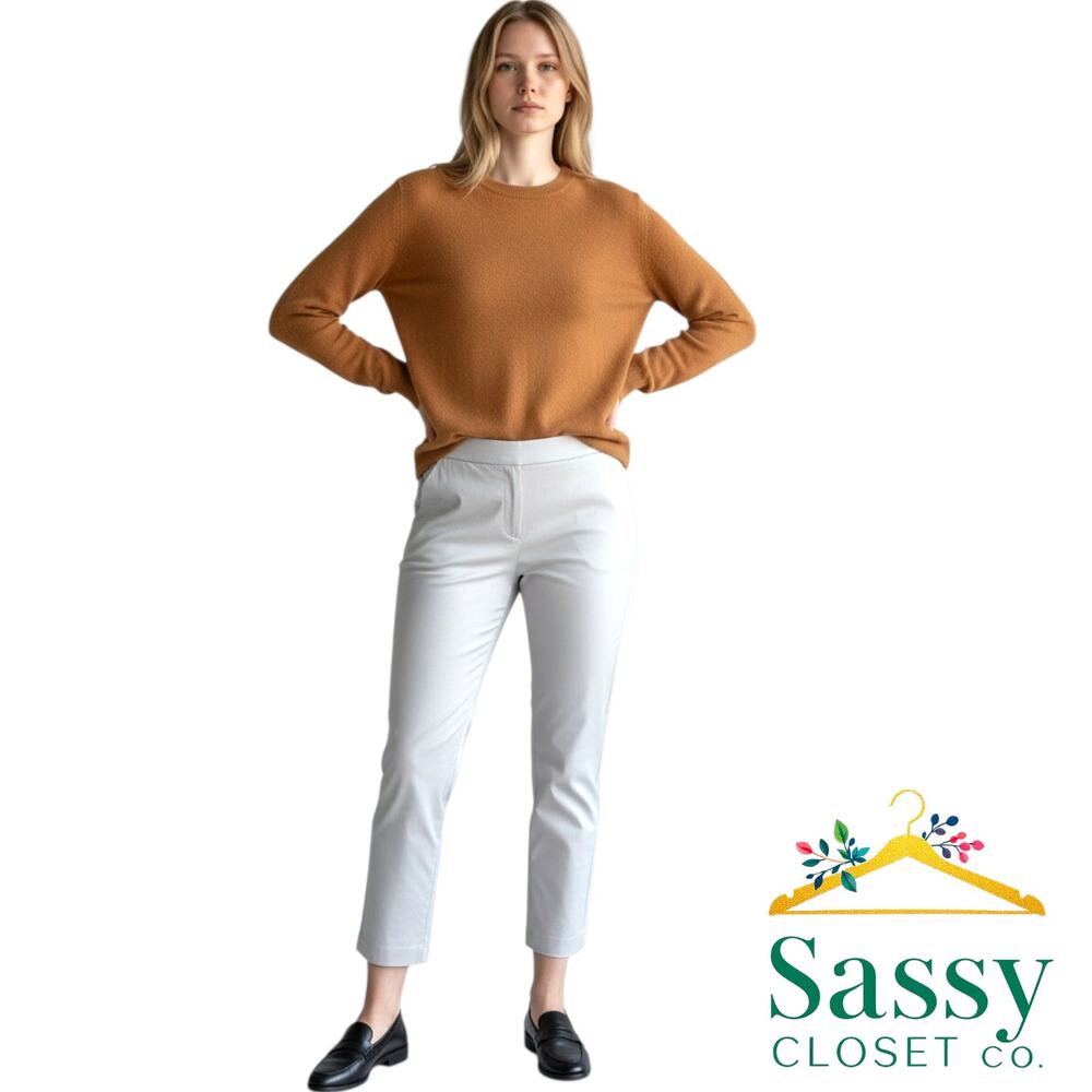 SPANX EveryWear White Slim Straight Crop Pants XL 14 NWOT Pull On 20372R
